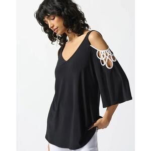 Vince Camuto Black Top with Strappy Flare Sleeves